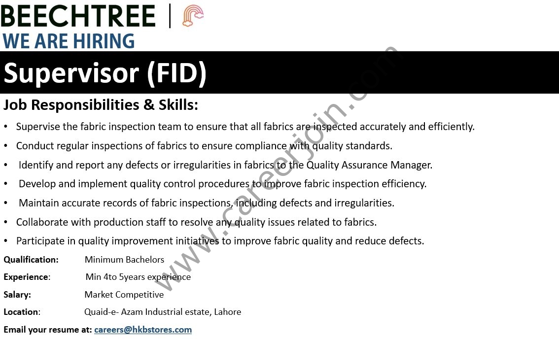Beechtree Jobs Supervisor (FID) 1
