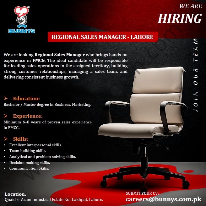 Bunny's Limited Jobs Regional Sales Manager 1
