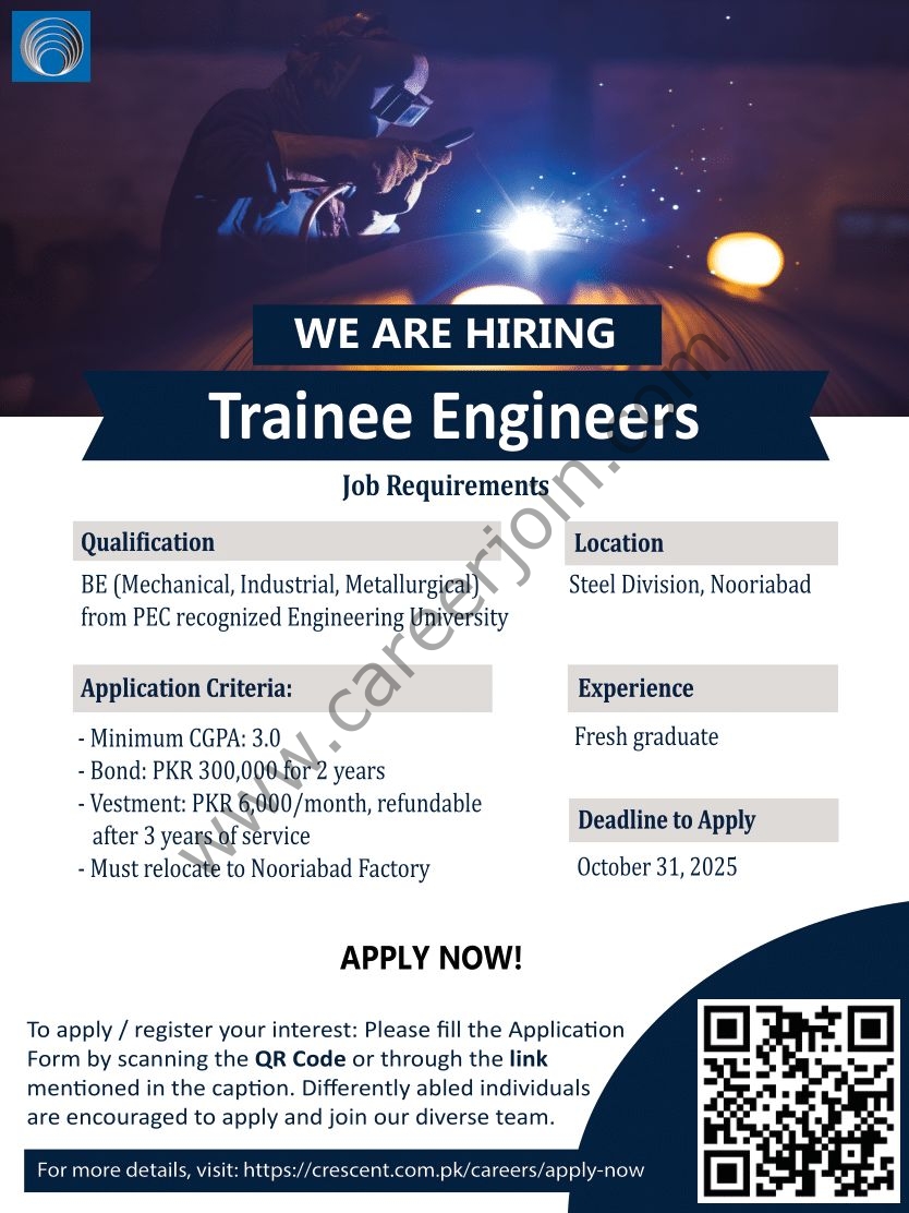 Crescent Steel & Allied Products Limited Jobs Trainee Engineers  1