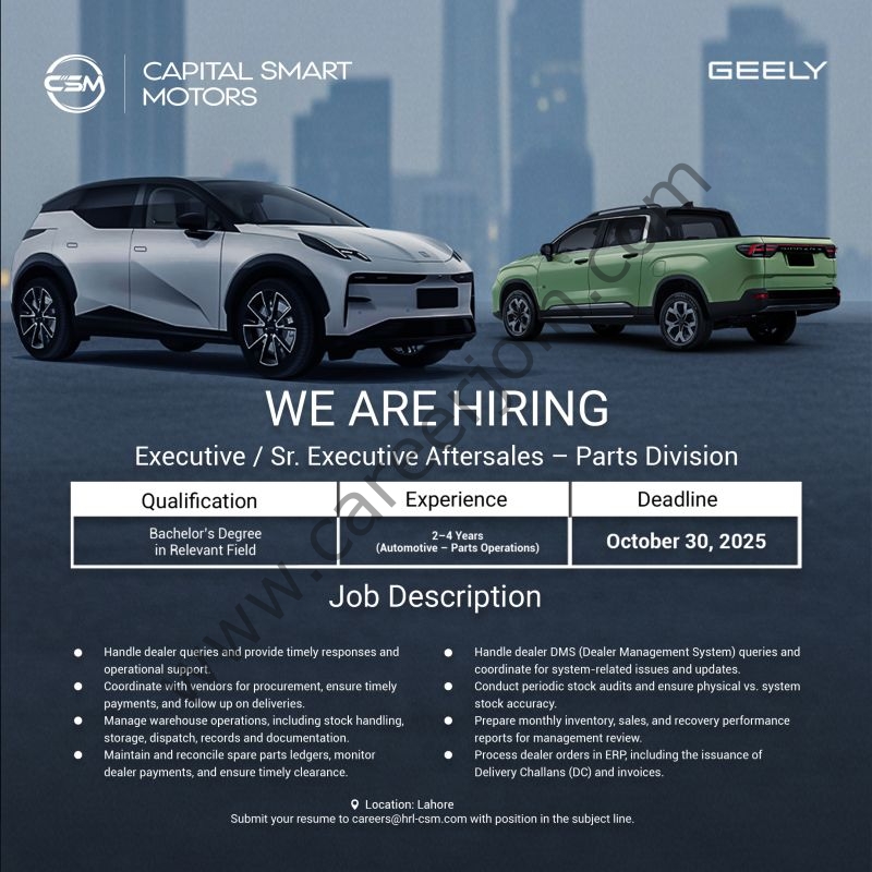 Capital Smart Motors Jobs October 2025  2