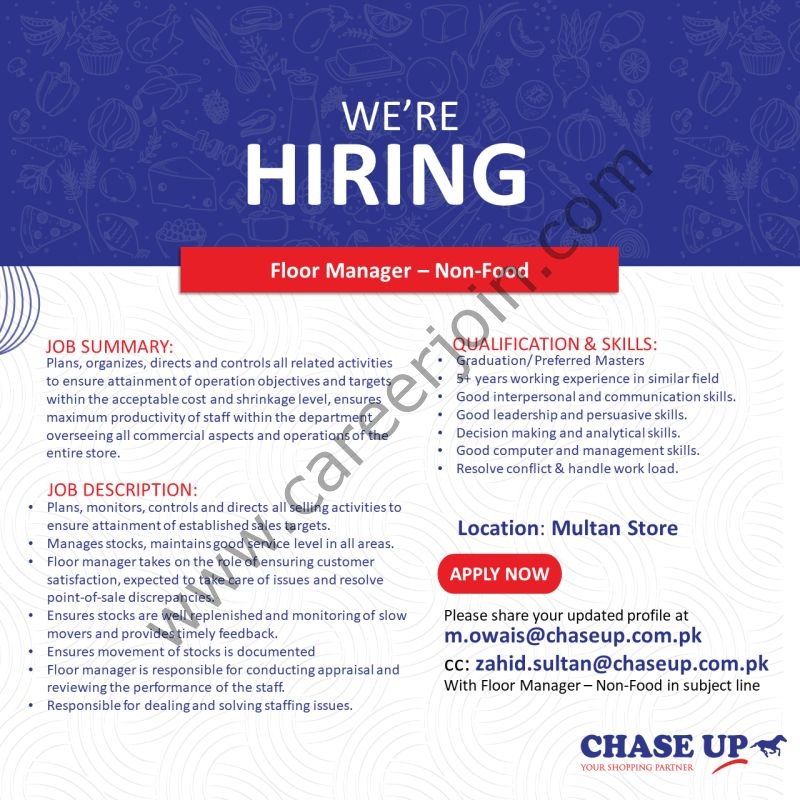 Chase Up Jobs Floor Manager Non Food 1