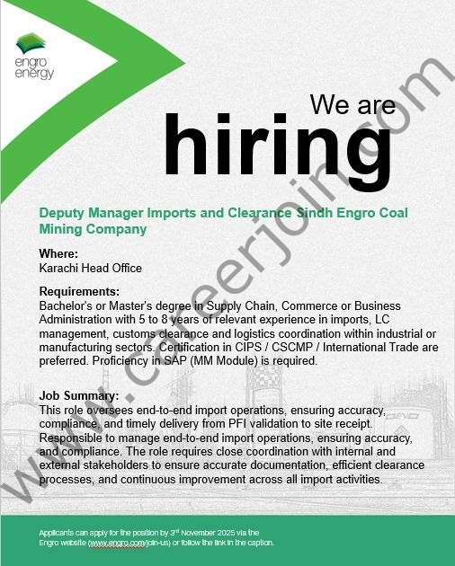Engro Corporation Limited Jobs November 2025 2