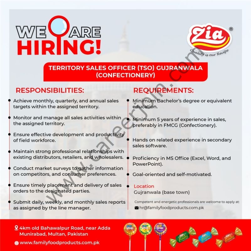 Family Food Products Jobs Territory Sales Officer 1