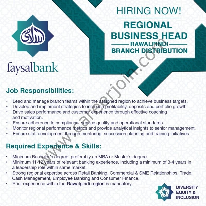 Faysal Bank Limited Jobs Regional Business Head 1