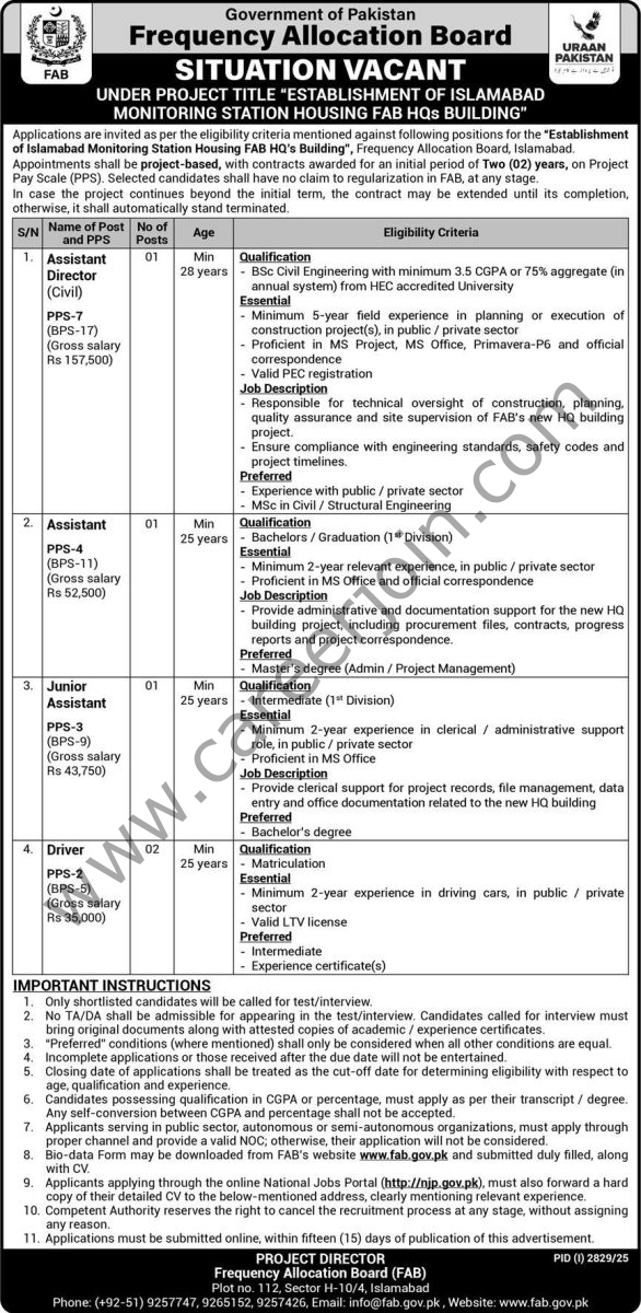 Frequency Allocation Board FAB Jobs 05 October 2025 Express 1