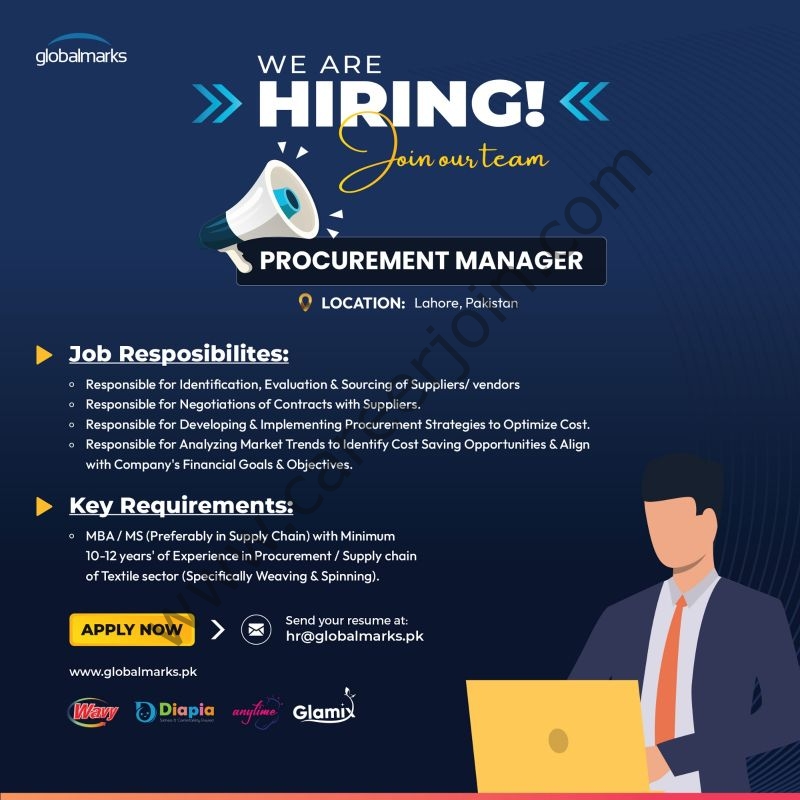 Global Marks Pvt Ltd Jobs Procurement Manager 1