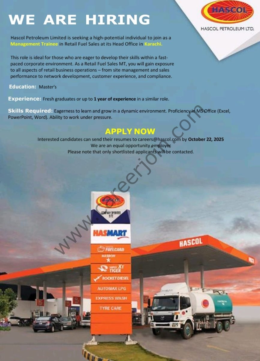 Hascol Petroleum Limited Jobs October 2025 1