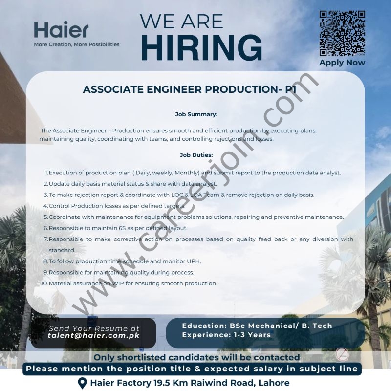 Haier Pakistan Jobs October 2025 1