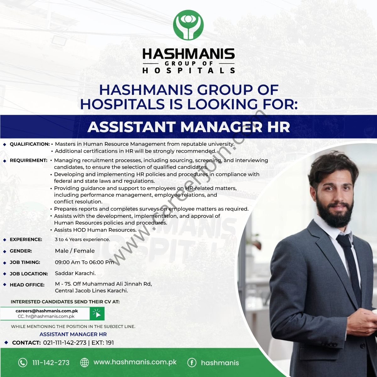Hashmanis Group of Hospitals Jobs Assistant Manager HR 1
