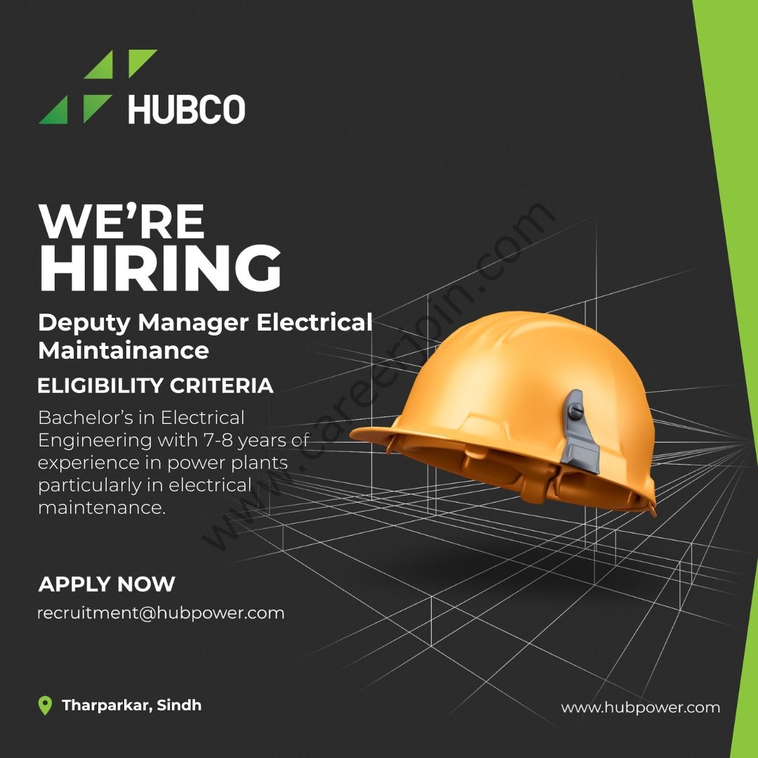 HUB Power Company Limited HUBCO Jobs Deputy Manager Electrical Maintenance 1