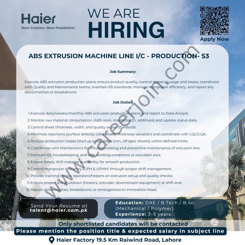 Haier Pakistan Jobs October 2025 3