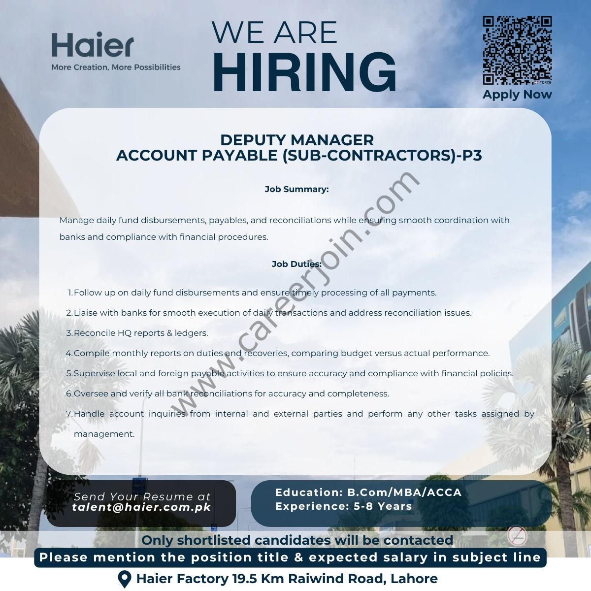 Haier Pakistan Jobs Deputy Manager Account Payable 1