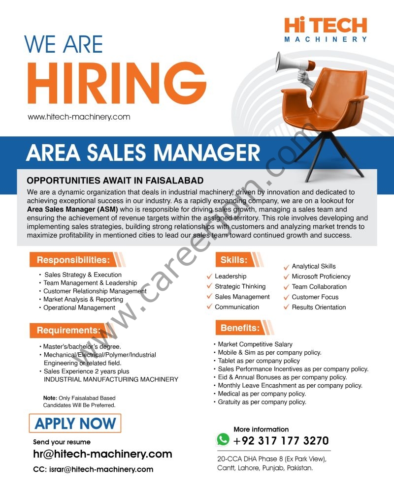 Hi Tech Machinery Jobs Area Sales Manager 1