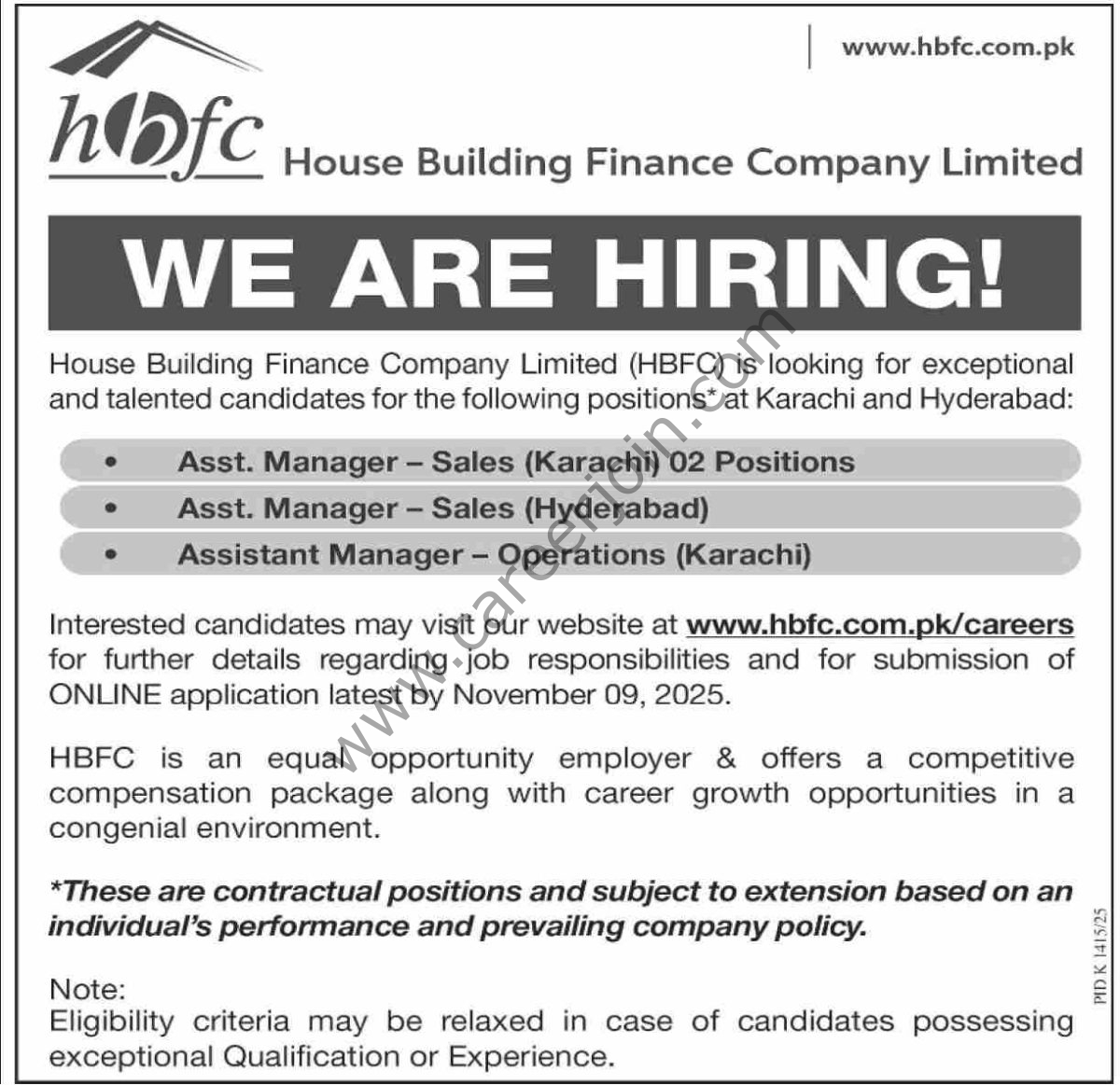 House Build Finance Co Ltd HBFC Jobs 26 October 2025 Dawn 1