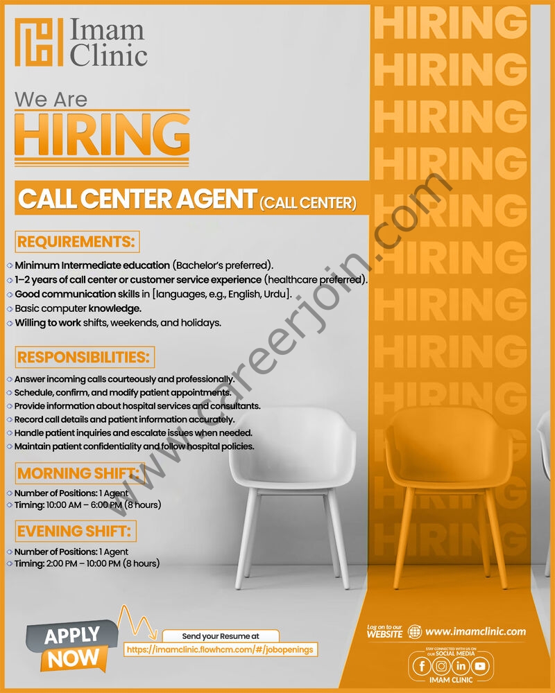 Imam Clinic Jobs October 2025 1