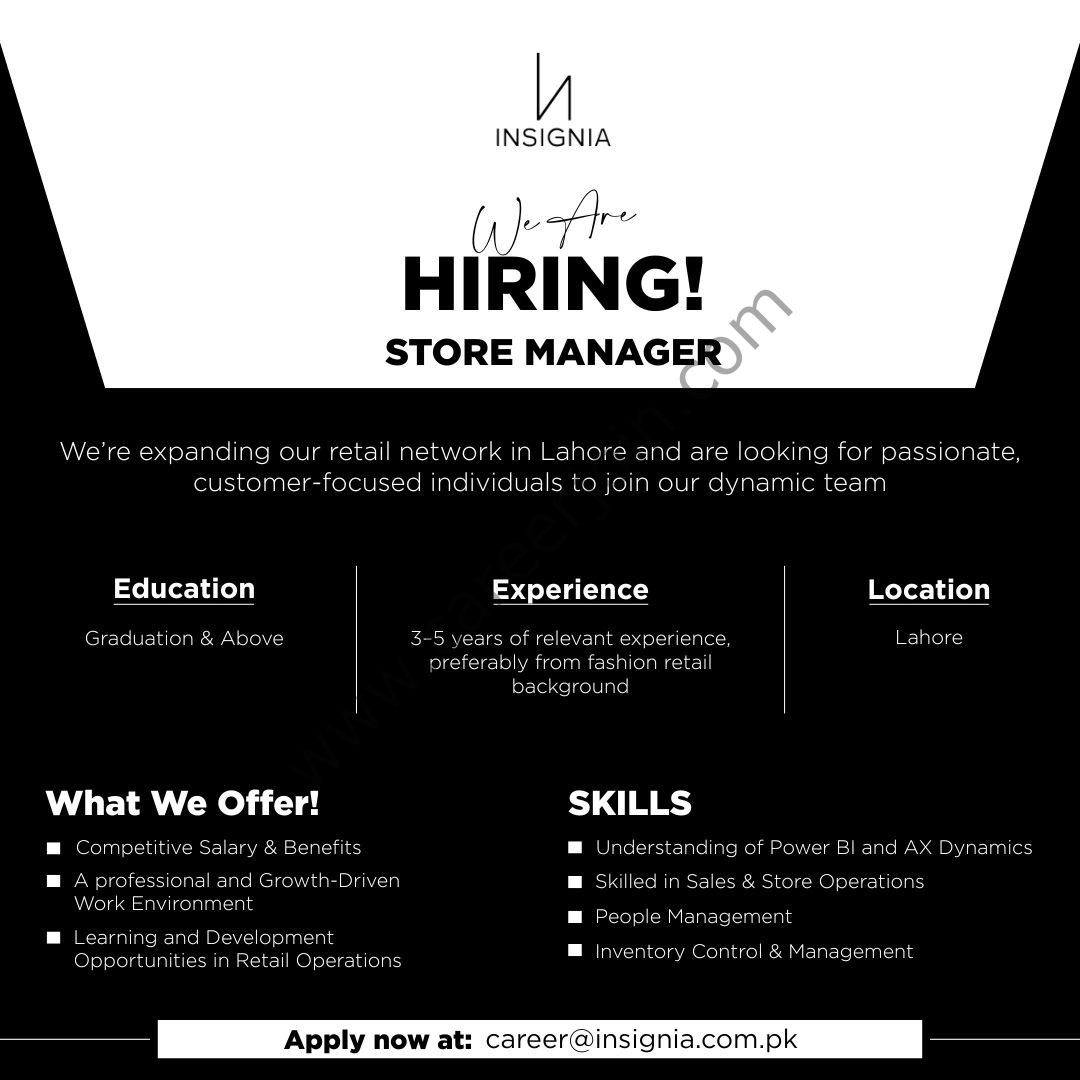 InSignia Jobs Store Manager 1