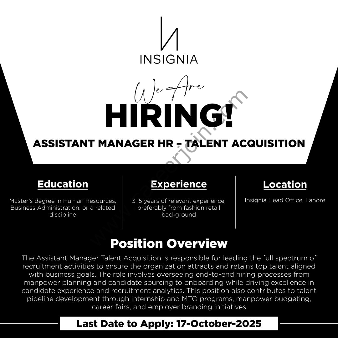 InSignia Jobs Assistant Manager HR Talent Acquisition 1