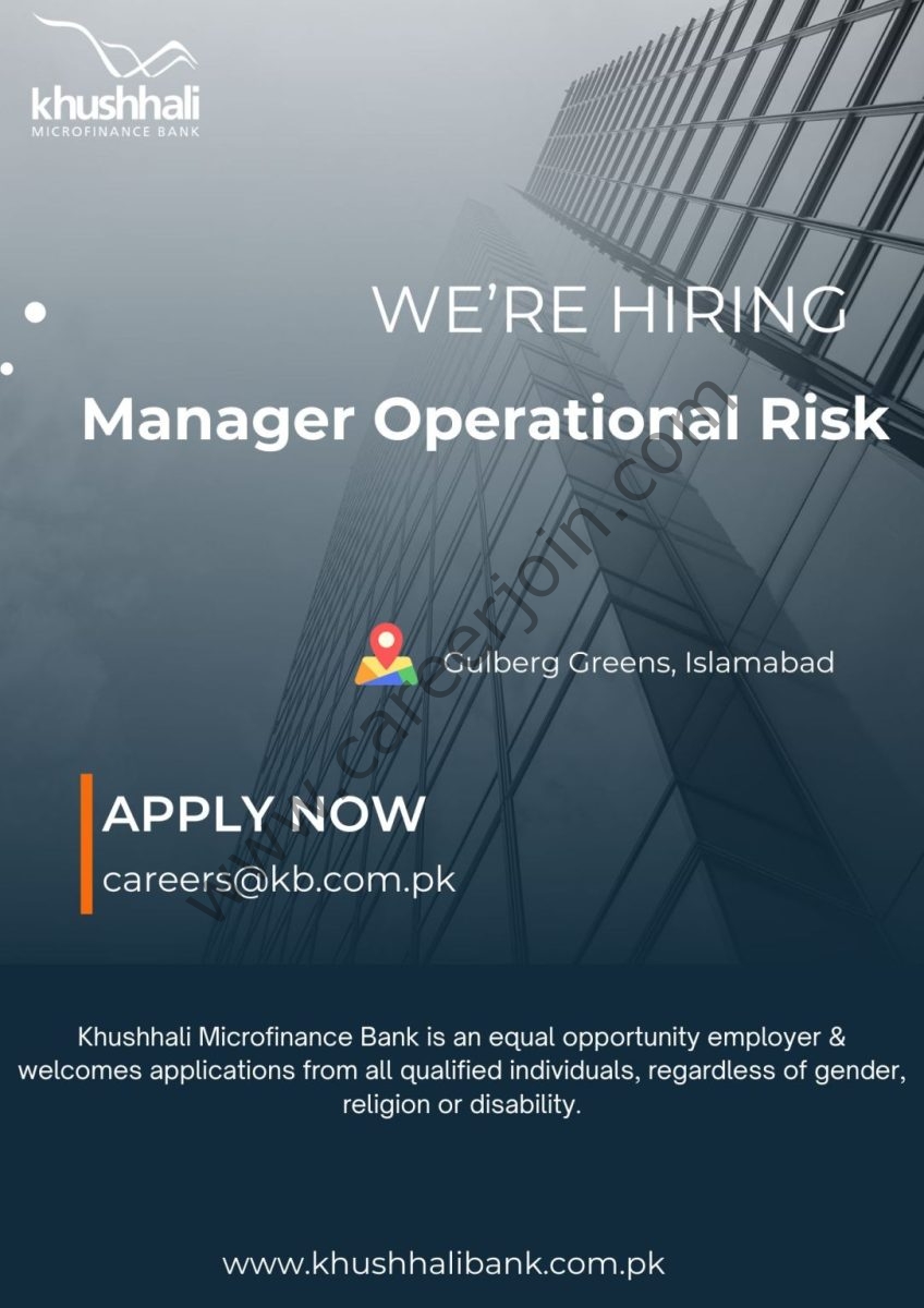 Khushhali Microfinance Bank Limited Jobs Manager Operational Risk  1