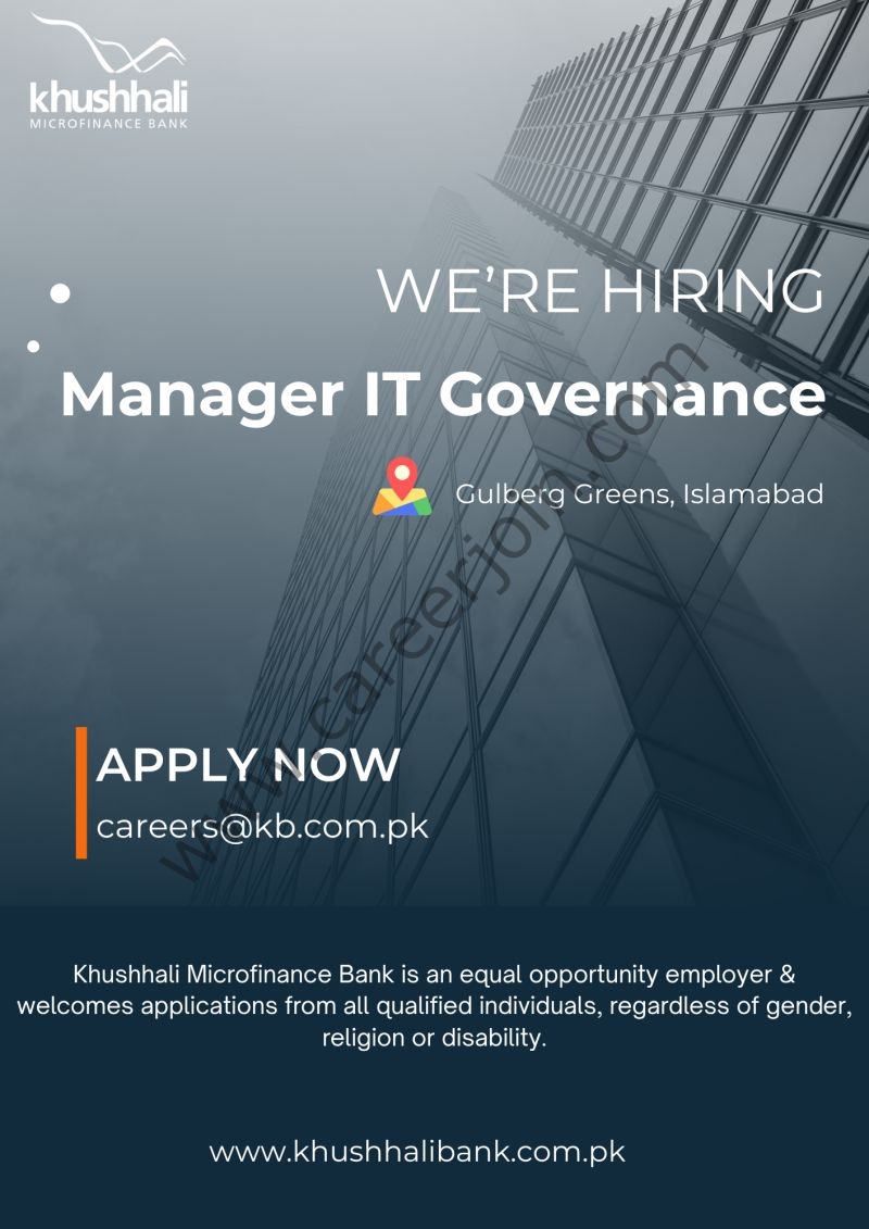 Khushhali Microfinance Bank Limited Jobs Manager IT Governance 1