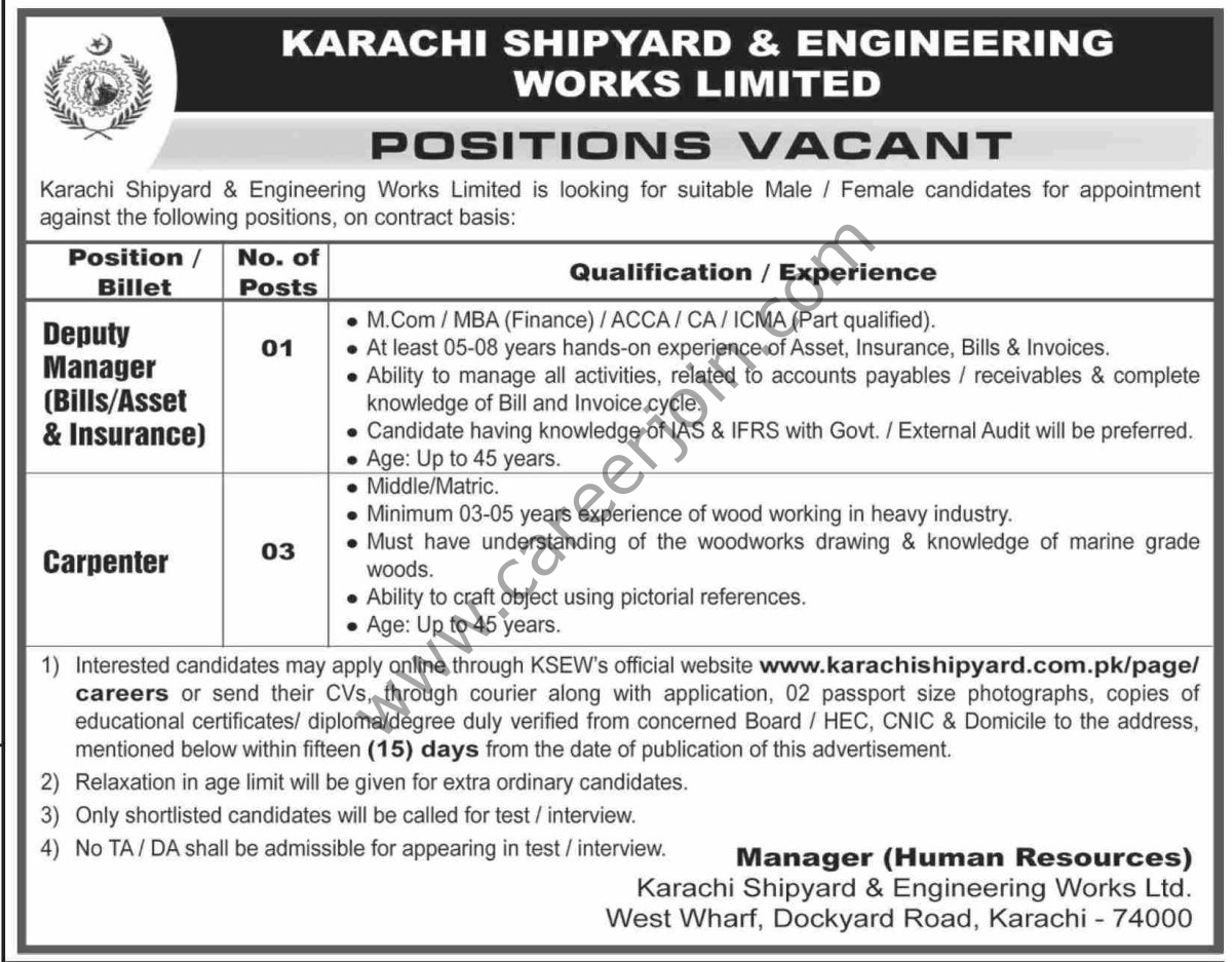 Karachi Shipyard & Engineering Works Ltd Jobs 19 October 2025 Dawn 1