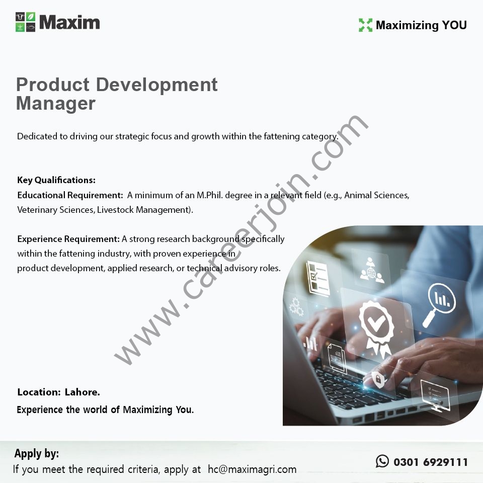 Maxim Agri Pvt Ltd Jobs Product Development Manager 1