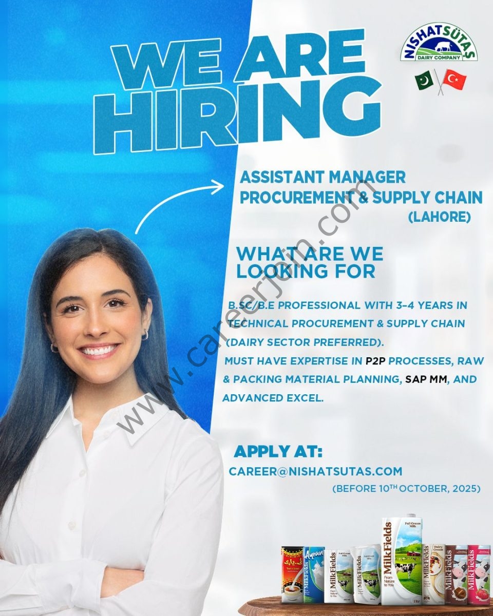 Nishat Sutas Dairy Company Jobs Assistant Manager Procurement & Supply Chain 1