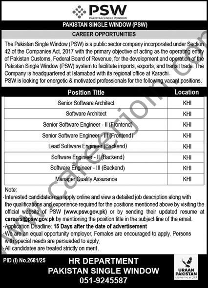 Pakistan Single Window PSW Jobs 02 October 2025 Express 1