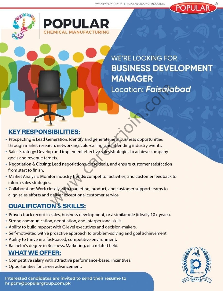 Popular Group Of Industries Jobs Business Development Manager 1