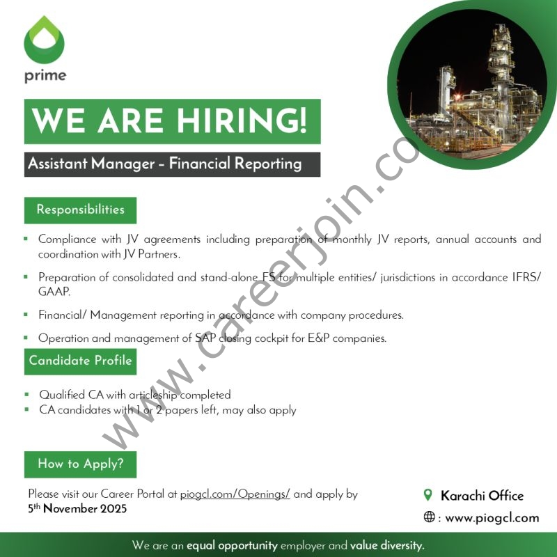 Prime Pakistan Limited Jobs October 2025 2