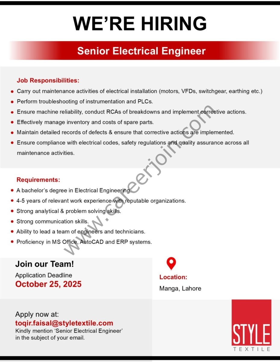 Style Textile Pvt Ltd Jobs October 2025 2