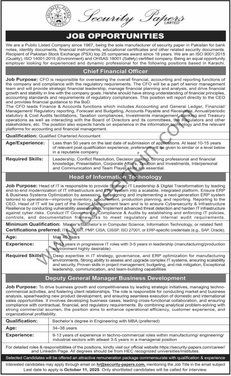 Security Papers Jobs 05 October 2025 Dawn 1
