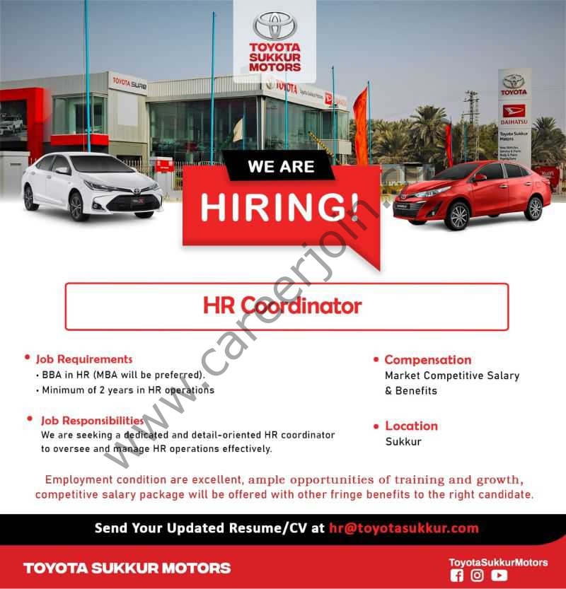 Toyota Sukkur Motors Jobs October 2025 1