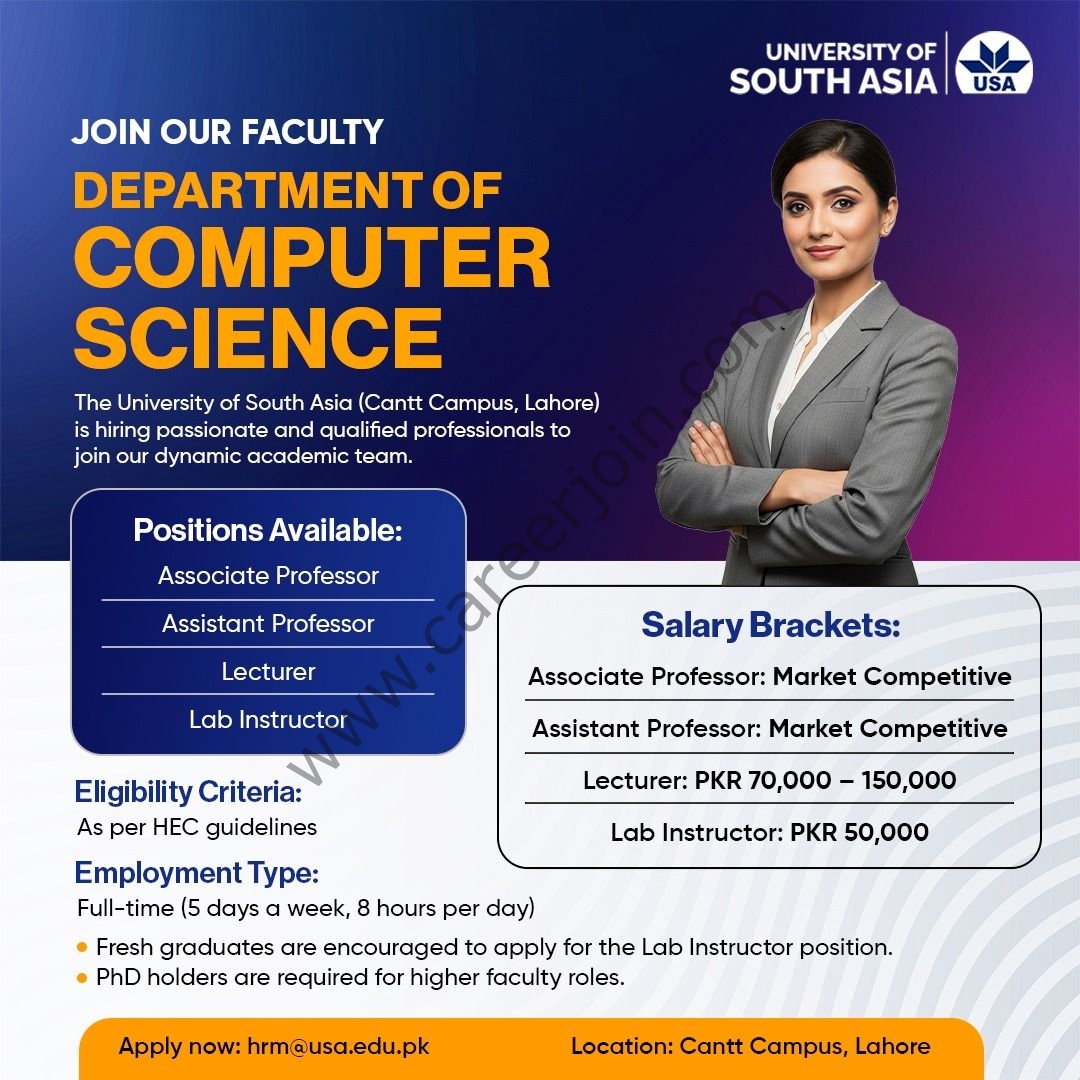 University of South Asia Jobs October 2025 1