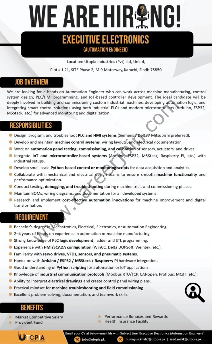 Utopia Industries Pvt Ltd Jobs October 2025 2