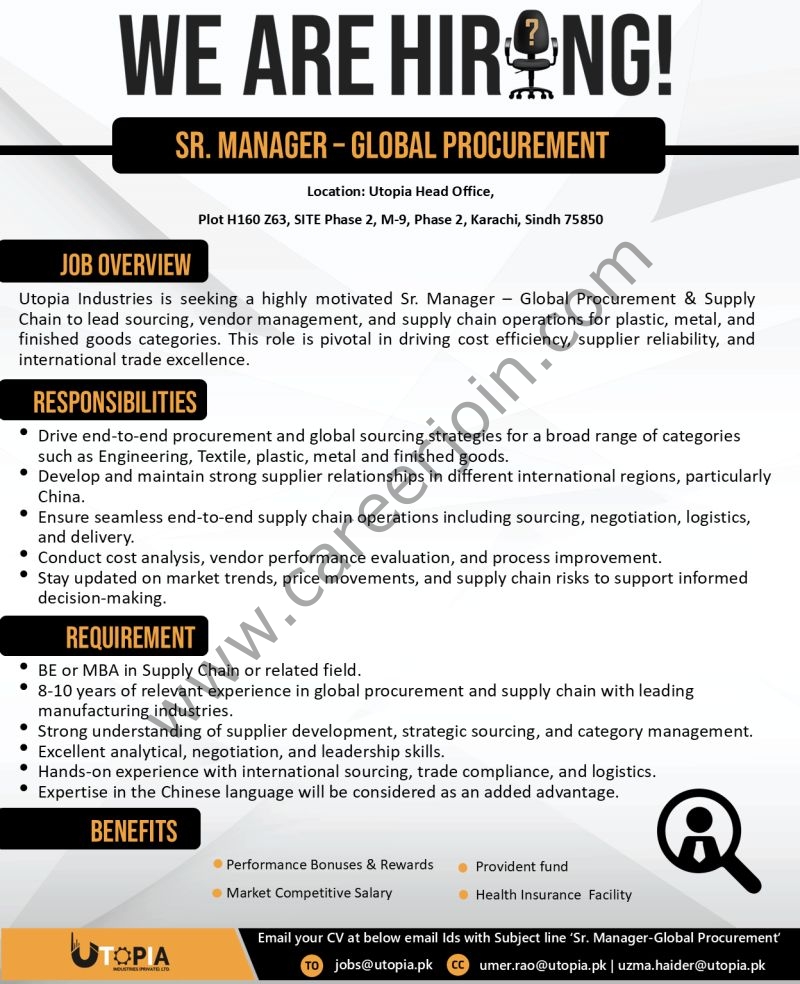 Utopia Industries Pvt Ltd Jobs October 2025 1