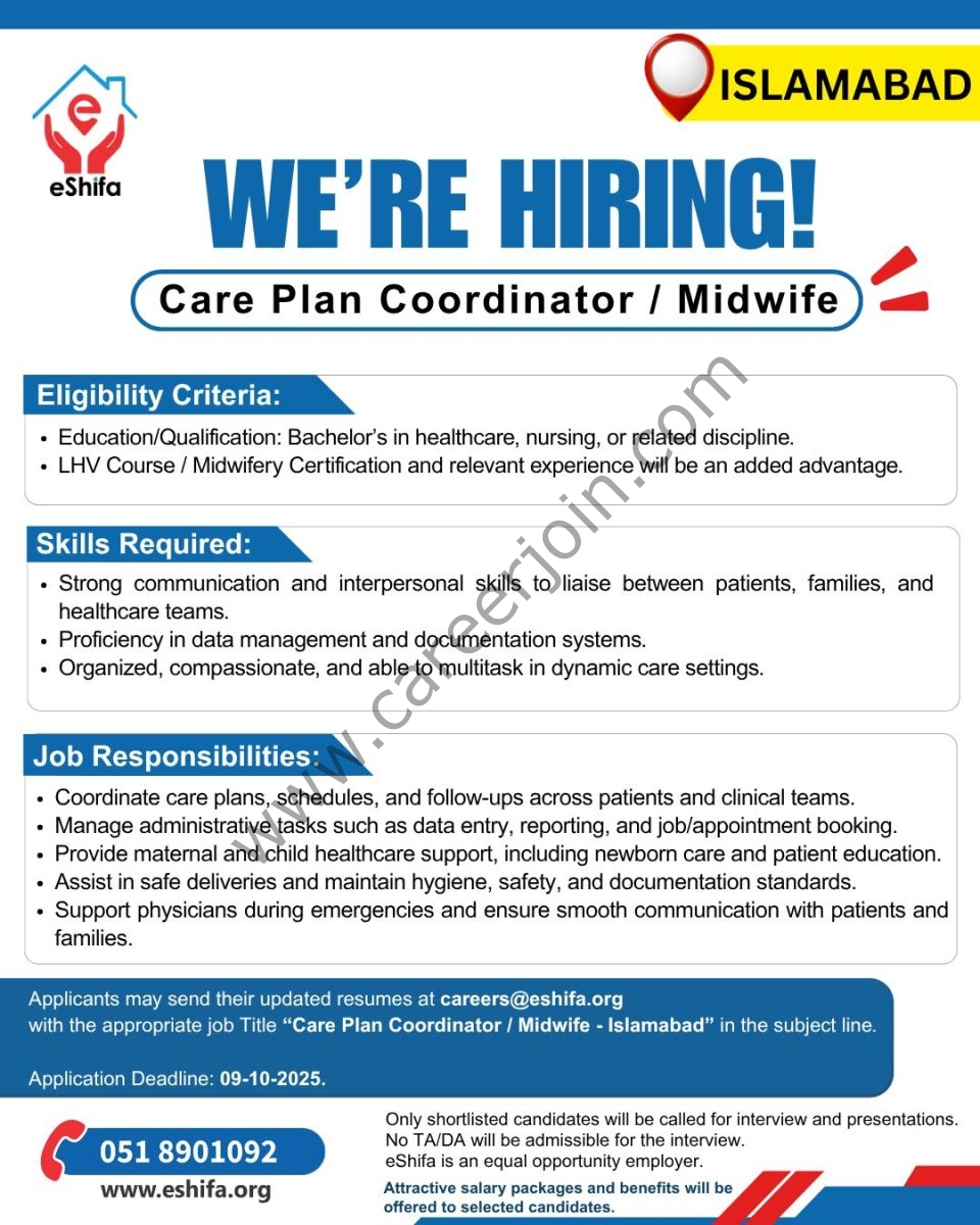 eShifa Jobs Care Plan Coordinator 1
