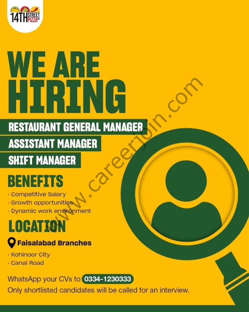 14th Street Pizza Co Jobs November 2025 1