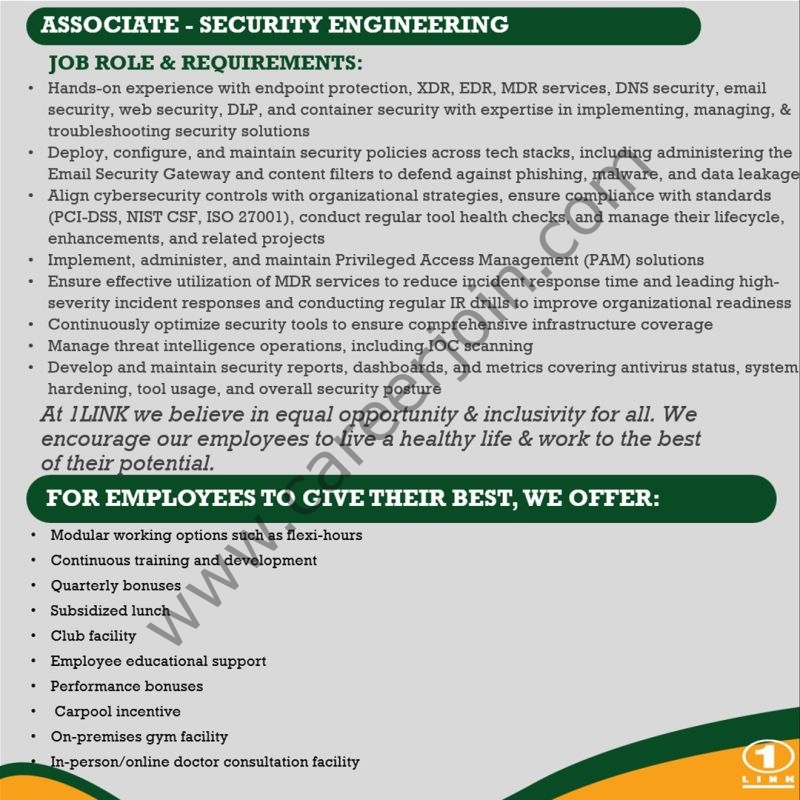 1Link Pvt Ltd Jobs Associate Security Engineering 2