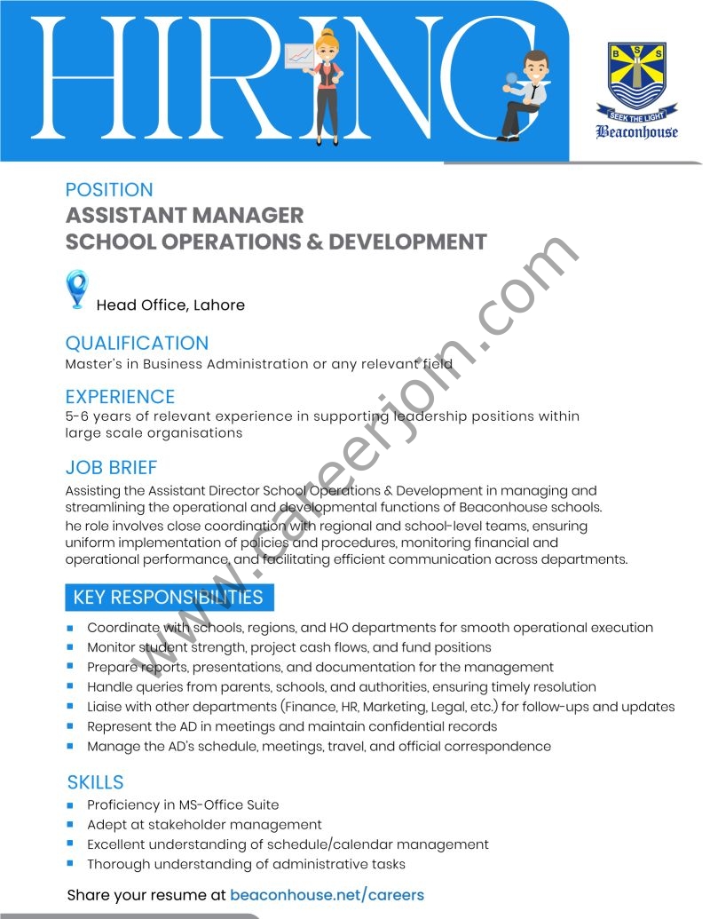 Beaconhouse Group Jobs Assistant Manager School Operations & Development 1