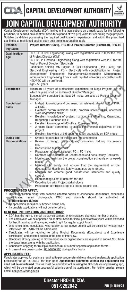 Capital Development Authority CDA Jobs 30 November 2025 Express Tribune 1