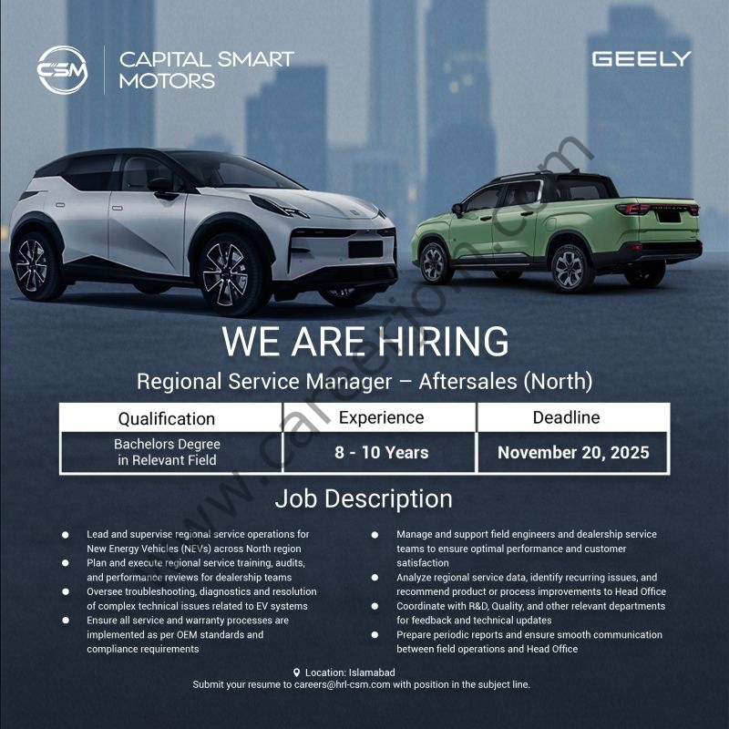 Capital Smart Motors Jobs Regional Service Manager Aftersales 1