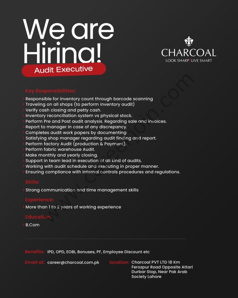 Charcoal Pvt Ltd Jobs Audit Executive 1