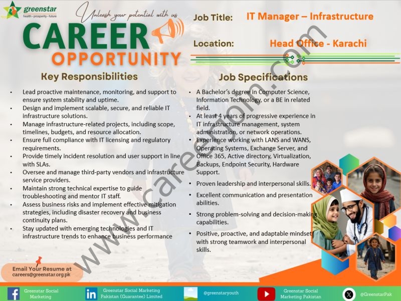 Greenstar Social Marketing (Guarantee) Limited Jobs IT Manager Infrastructure 1