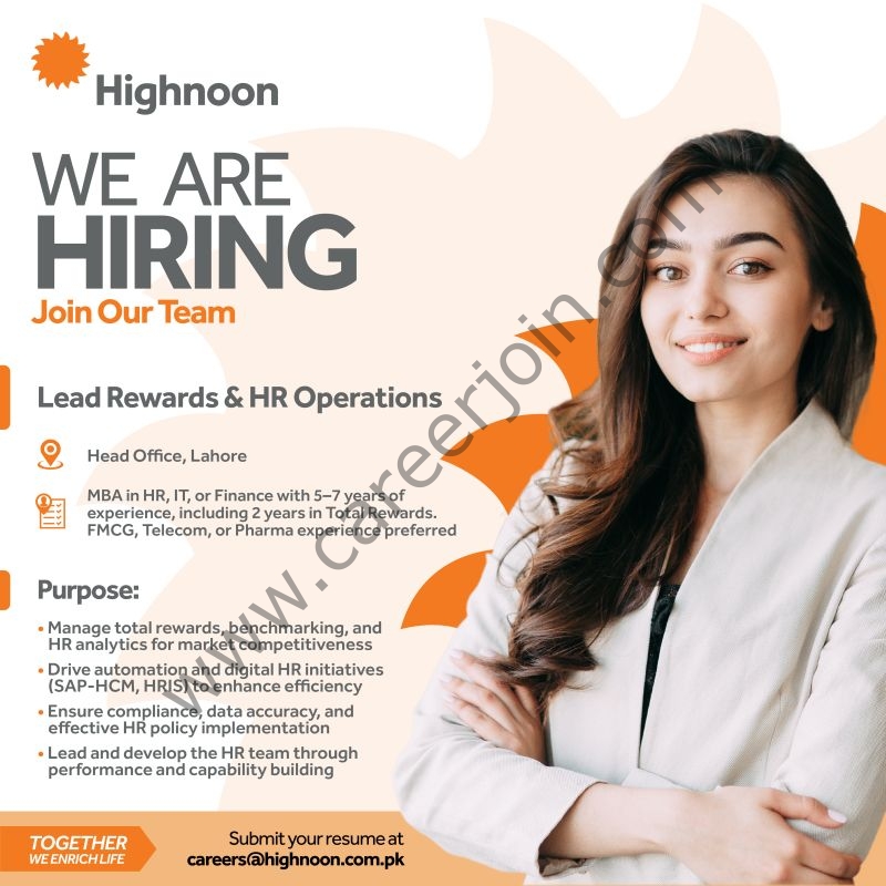 Highnoon Pvt Ltd Jobs Lead Rewards & HR Operations 1