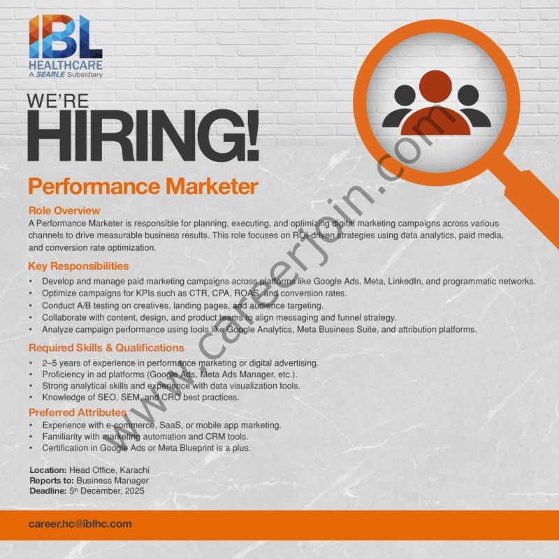 IBL Healthcare Jobs Performance Marketer 1