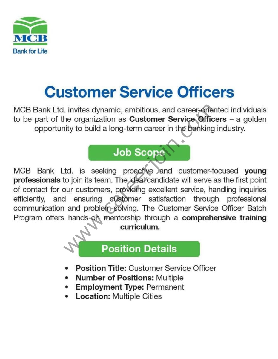 MCB Bank Limited Jobs November 2025  3