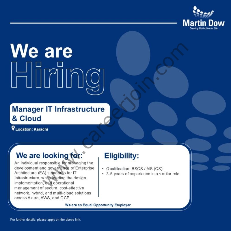 Martin Dow Limited Jobs Manager IT Infrastructure & Cloud 1