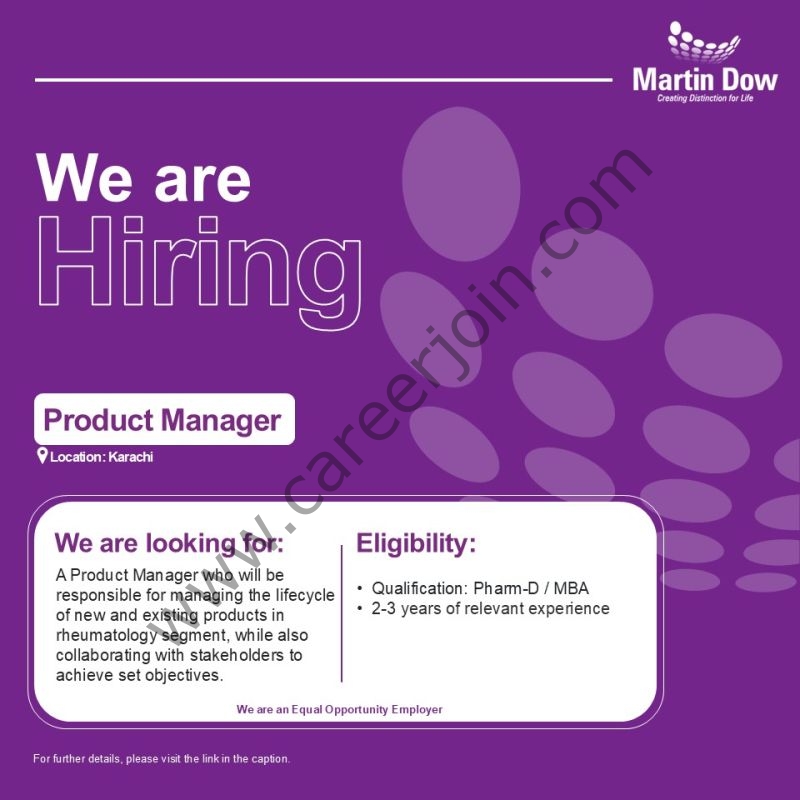 Martin Dow Limited Jobs Product Manager 1