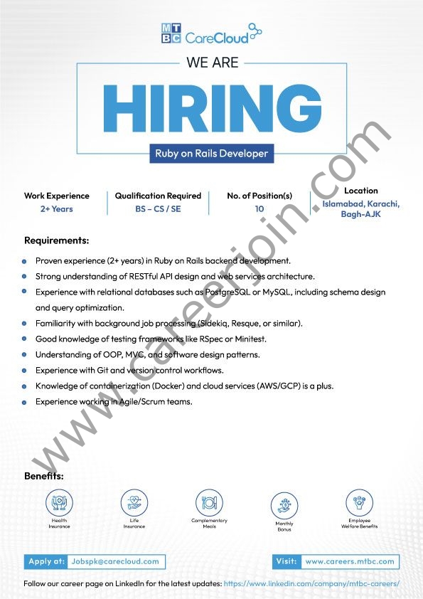 MTBC CareCloud Jobs Rails Developers 1