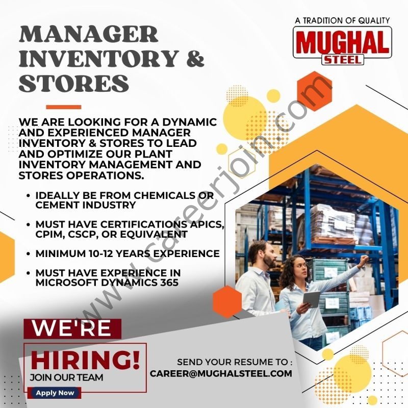 Mughal Steel Jobs Manager Inventory & Stores 1
